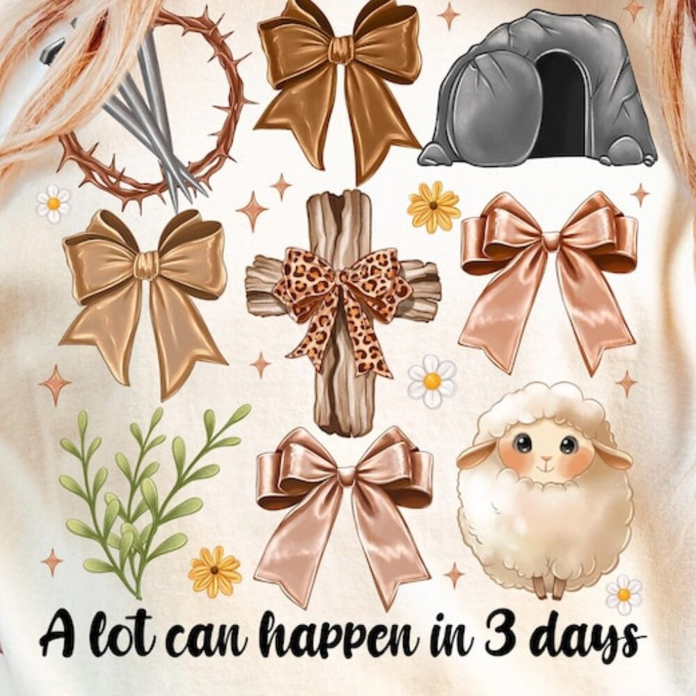 A lot Can Happen in 3 Days Christian Coquette Tee - Picture 2 of 4